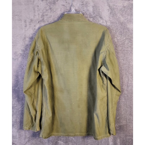 Vintage 60s US Army Trooper Fatigue‎ Vietnam Field Cotton Utility Shirt Medium - Picture 11 of 16